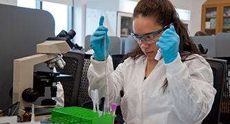 Photo of student in science lab